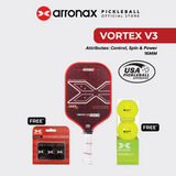 ARRONAX Vortex V3 3D18K Carbon Fiber Pickleball Paddle (16mm)