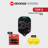 ARRONAX TOP 2 Pickleball Paddle | 2025 Thermoformed EVA+PP Core | T700+3K Carbon Fiber | 16mm | Balance Style