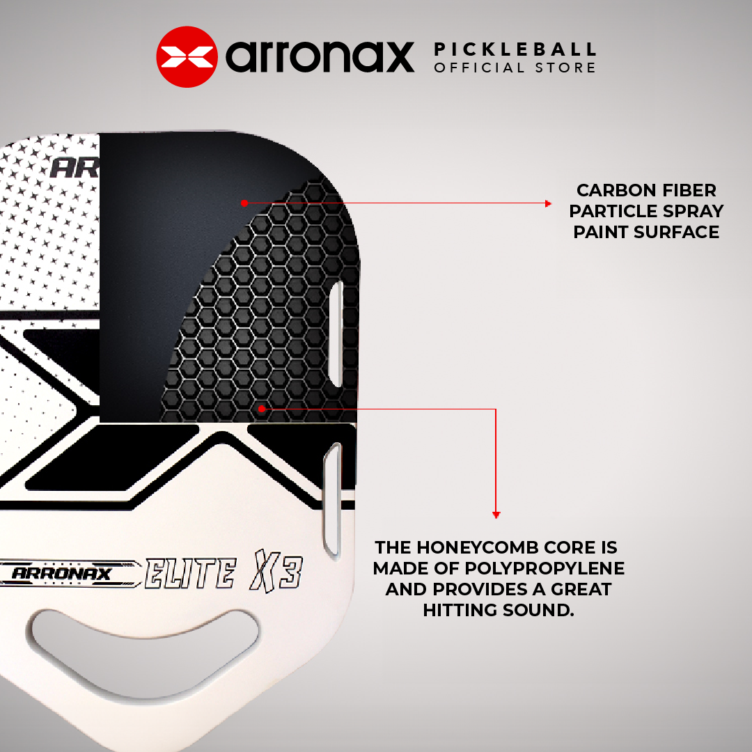 Elite X3 Carbon Traction Pickleball Paddle (16mm) - Arronax.
