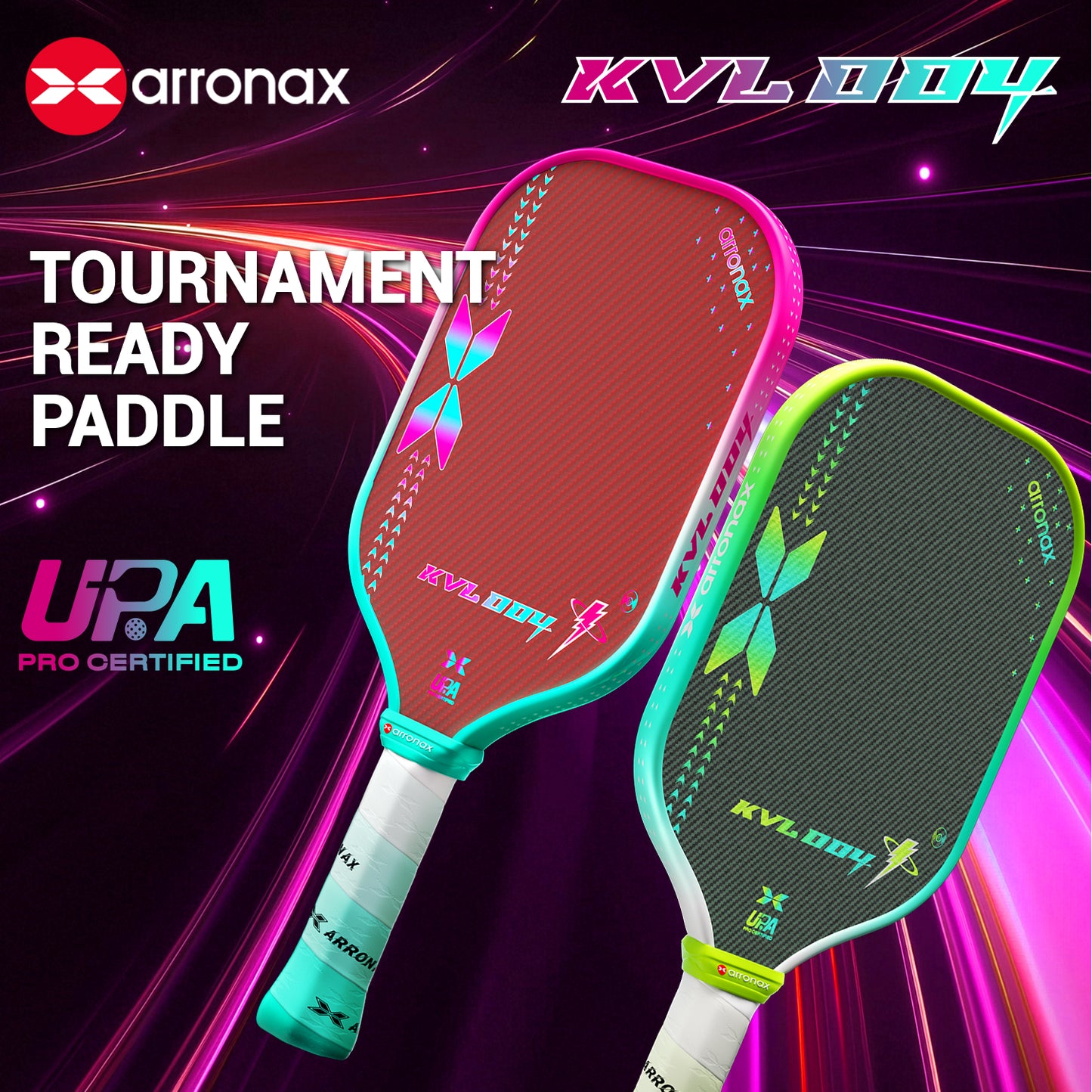 ARRONAX KVL004 Kevlar Carbon Fiber Pickleball Paddle 16mm FDF Core - UPA-A Approved Paddle (16mm)