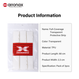 AOX85 ARRONAX Transparent Edge Guard Tape for Pickleball Paddle – Full Coverage Protective Strip (3pcs Pack)