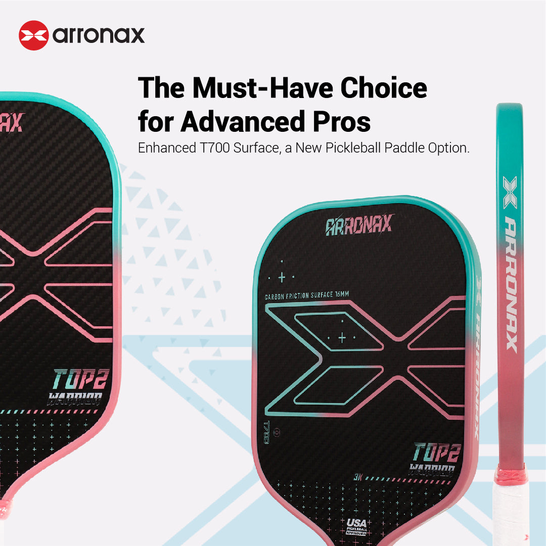 ARRONAX TOP 2 Pickleball Paddle | 2025 Thermoformed EVA+PP Core | T700+3K Carbon Fiber | 16mm | Balance Style