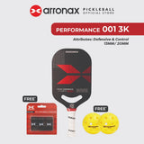 ARRONAX Performance 001 3k Carbon Fiber Pickleball Paddle (13mm/20mm) - Arronax.