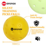ARRONAX Silent Pickleball Training Ball – Soft PU Foam Design, 60% Noise Reduction for Indoor & Home Practice