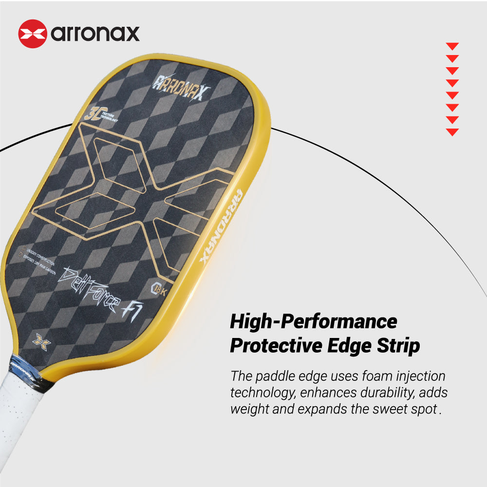 ARRONAX DELLFORCE F1 18K Carbon Fiber Control & Power Pickleball Paddle (16mm)