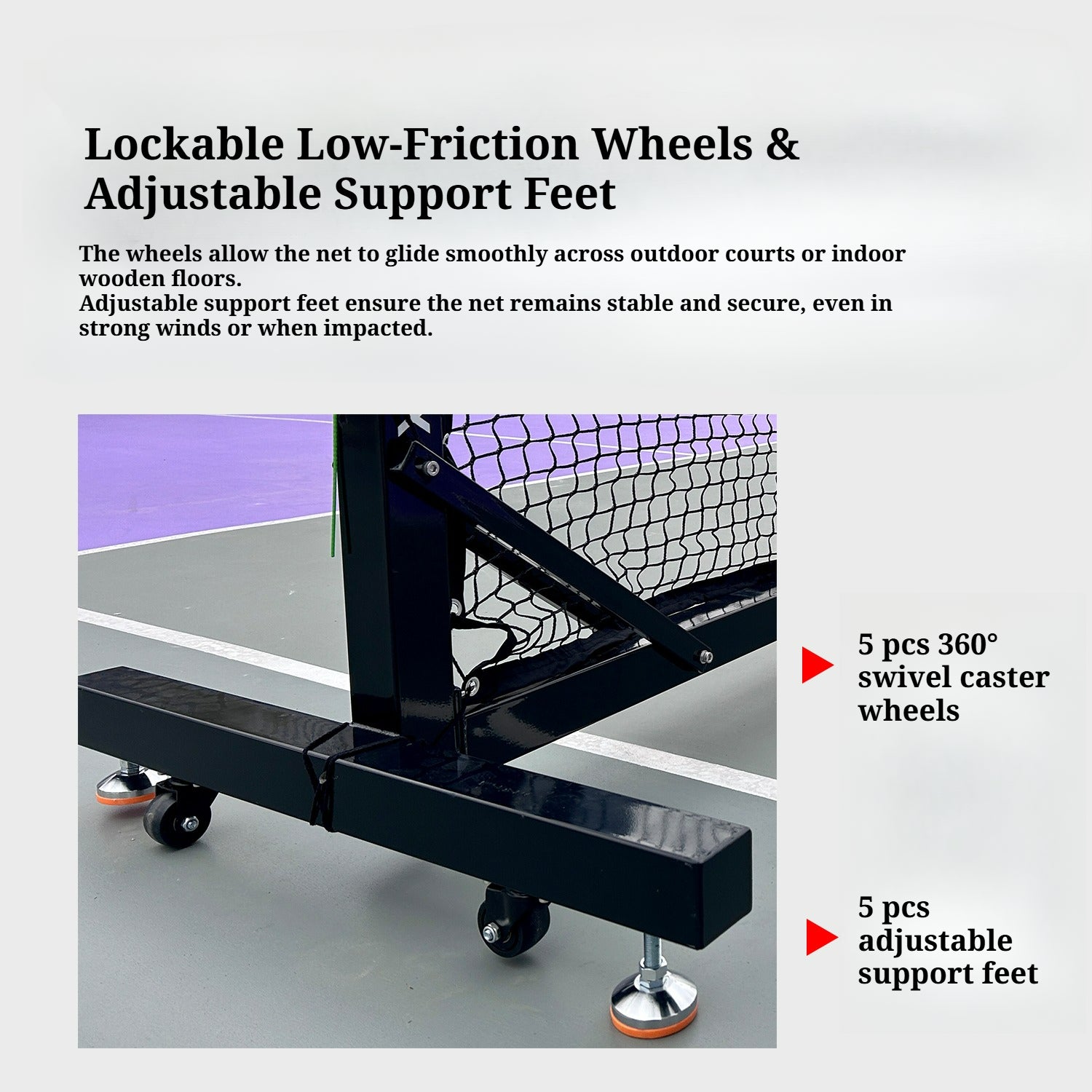 ARRONAX Tournament-Grade Pickleball Net Heavy-Duty Galvanized Steel Frame with 360° Wheels and All-Weather Durability