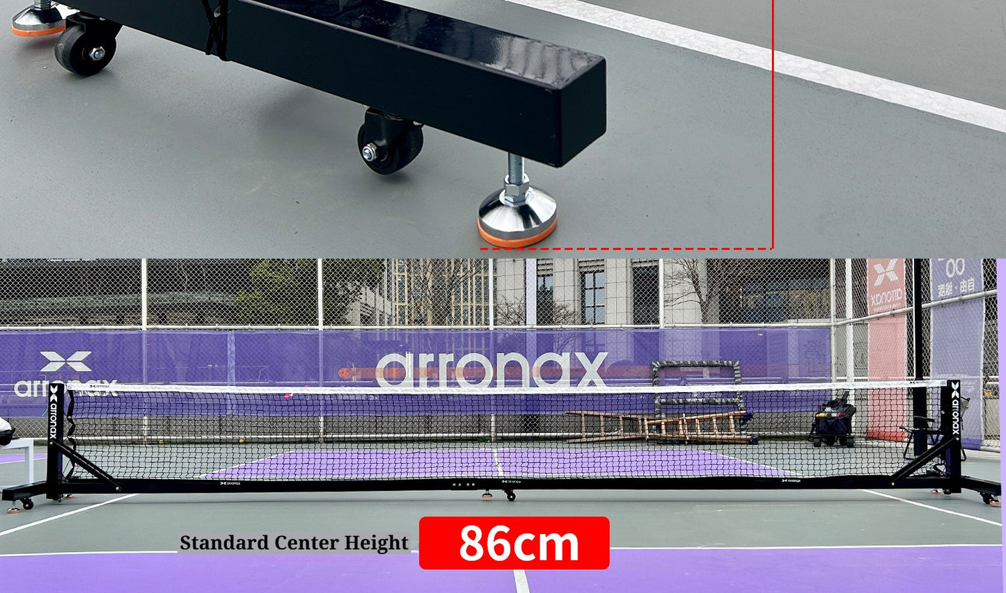ARRONAX Tournament-Grade Pickleball Net Heavy-Duty Galvanized Steel Frame with 360° Wheels and All-Weather Durability