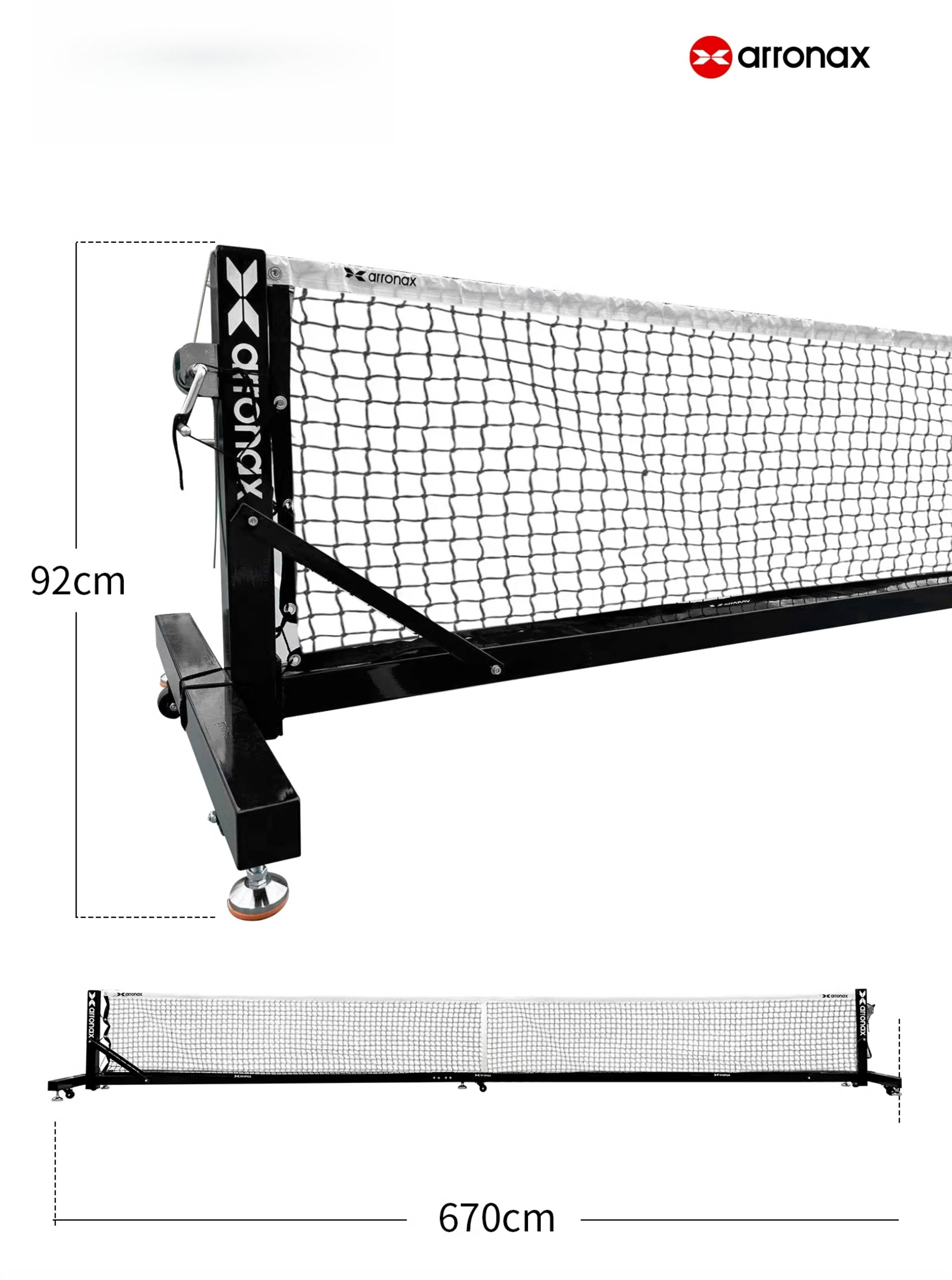 ARRONAX Tournament-Grade Pickleball Net Heavy-Duty Galvanized Steel Frame with 360° Wheels and All-Weather Durability