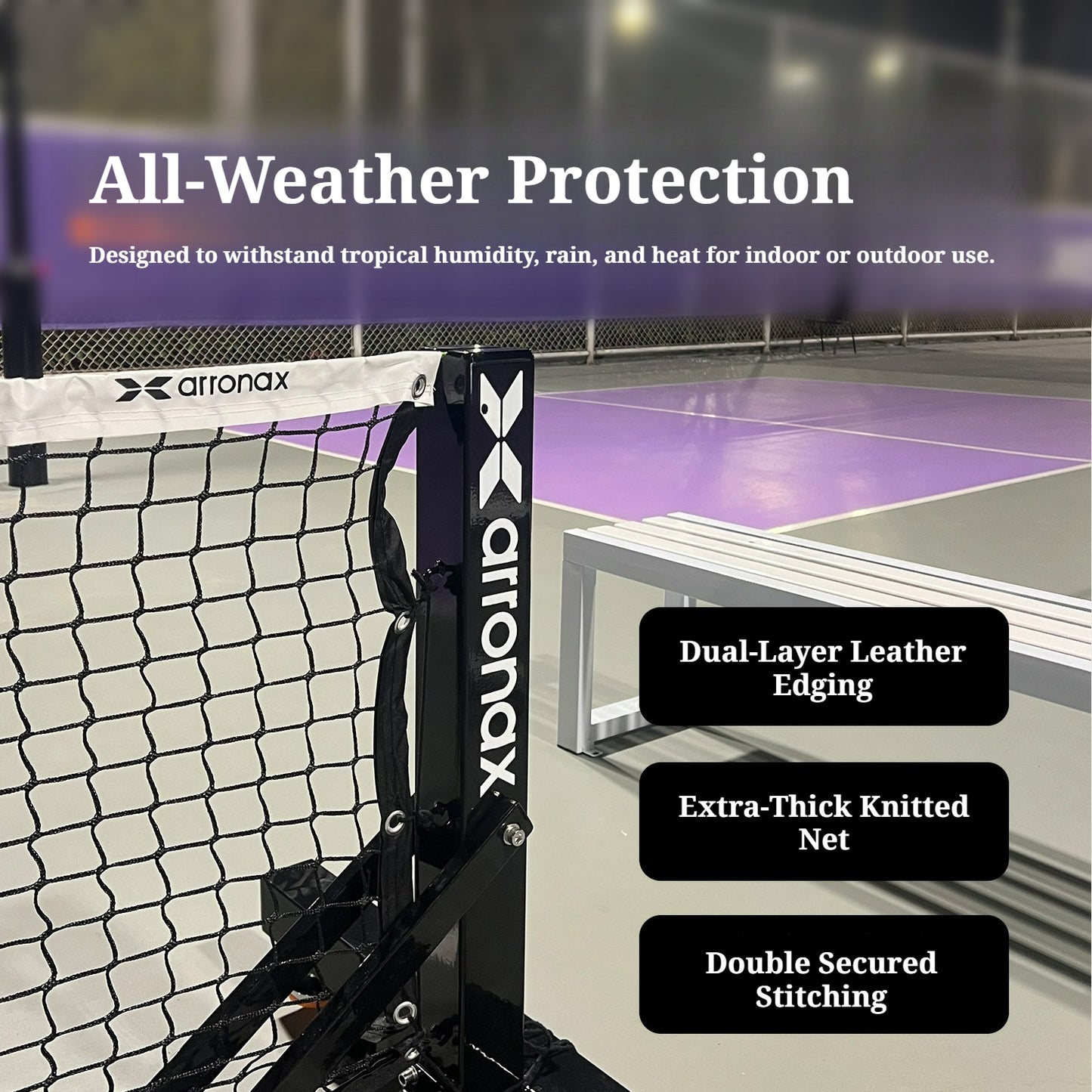 ARRONAX Tournament-Grade Pickleball Net Heavy-Duty Galvanized Steel Frame with 360° Wheels and All-Weather Durability