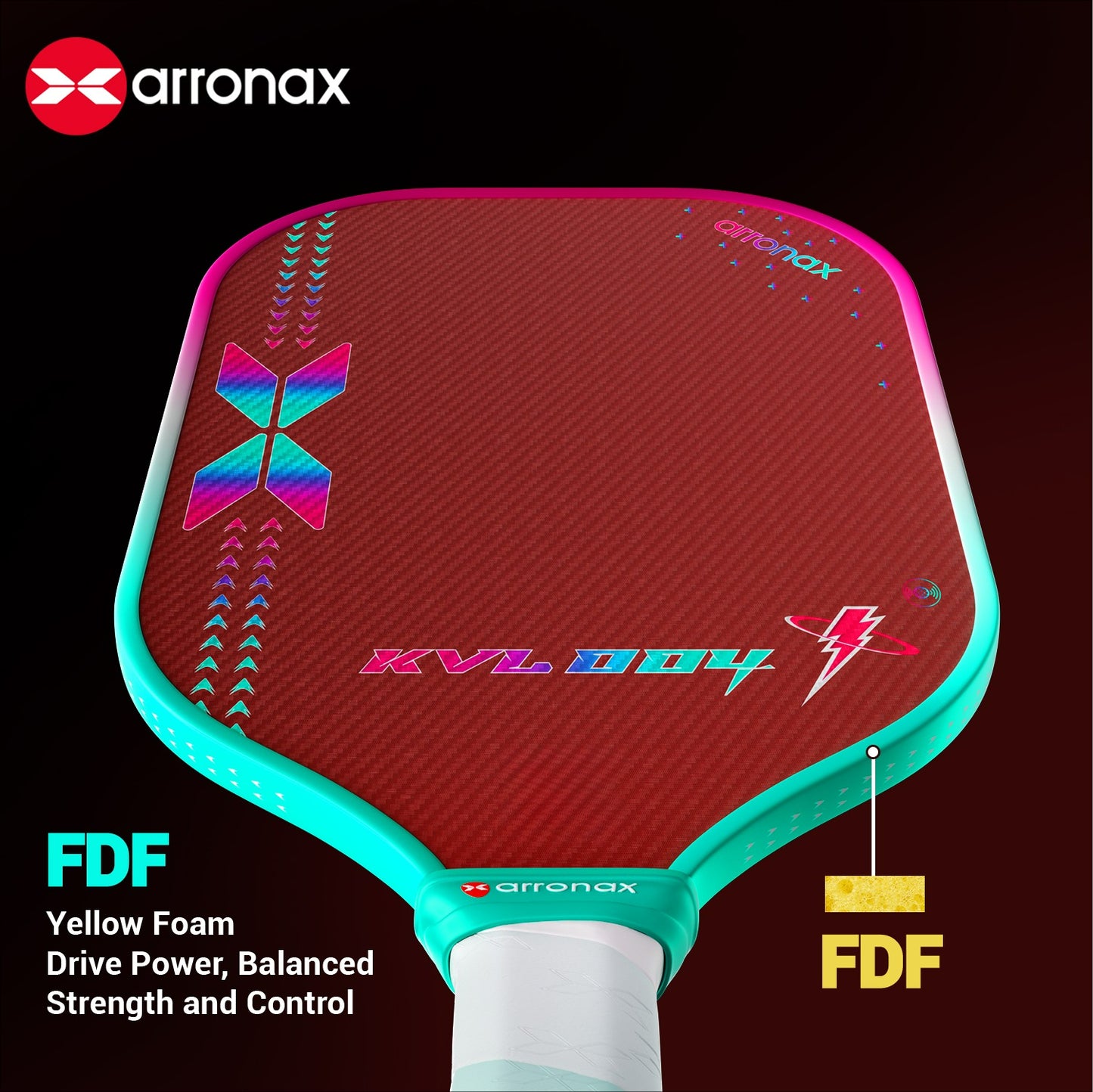 Arronax KVL004 Kevlar Carbon Fiber Pickleball Paddle 16mm