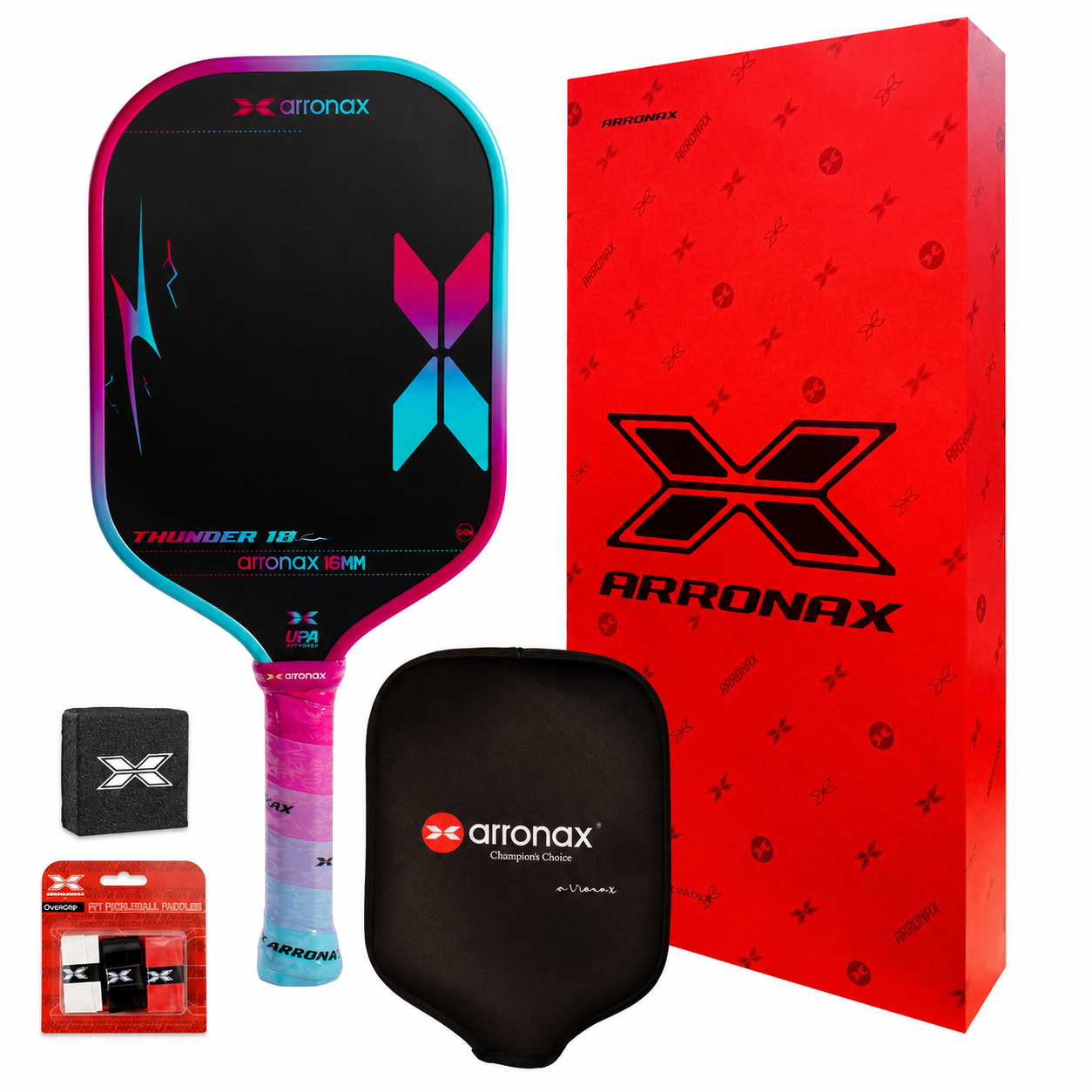 ARRONAX THUNDER 10 Gen 4 Foam Core Carbon Fiber Pickleball Paddle (EPP + EVA Dual Core, 16mm Power Series)