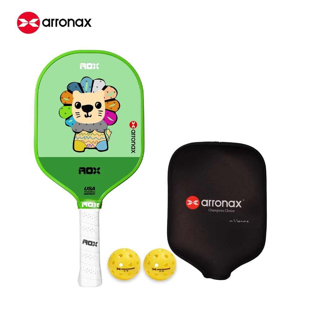 ARRONAX Kids Pickleball Paddle – Lightweight 13mm Fiberglass Junior Paddle for Kids (215g ±)