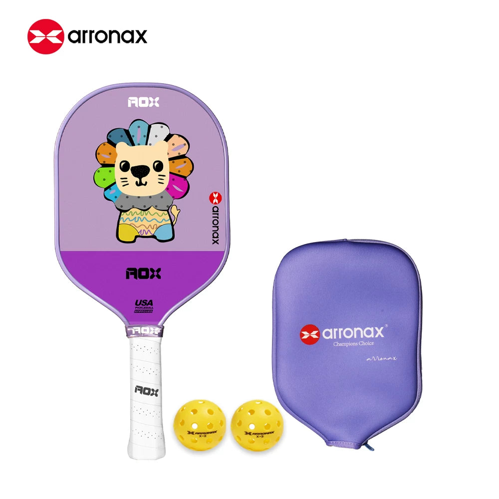ARRONAX Kids Pickleball Paddle – Lightweight 13mm Fiberglass Junior Paddle for Kids (215g ±)