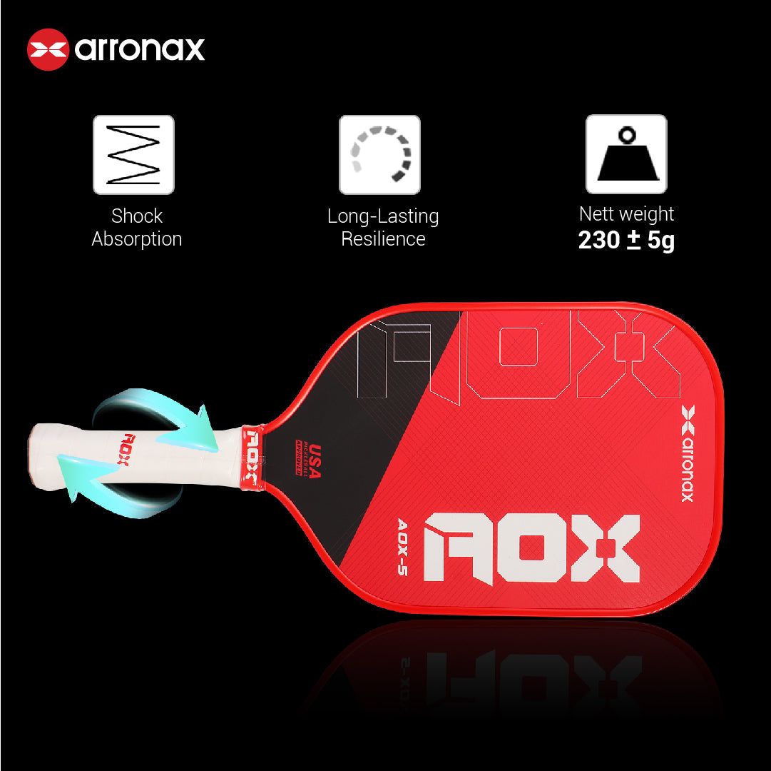 ARRONAX AOX-5 Series Fiberglass Pickleball Paddle - Cold Press Cut Design for Beginners