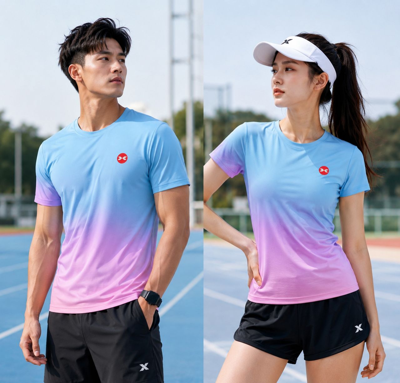 ARRONAX ICE FEEL SHIRT – Pink Blue Gradient