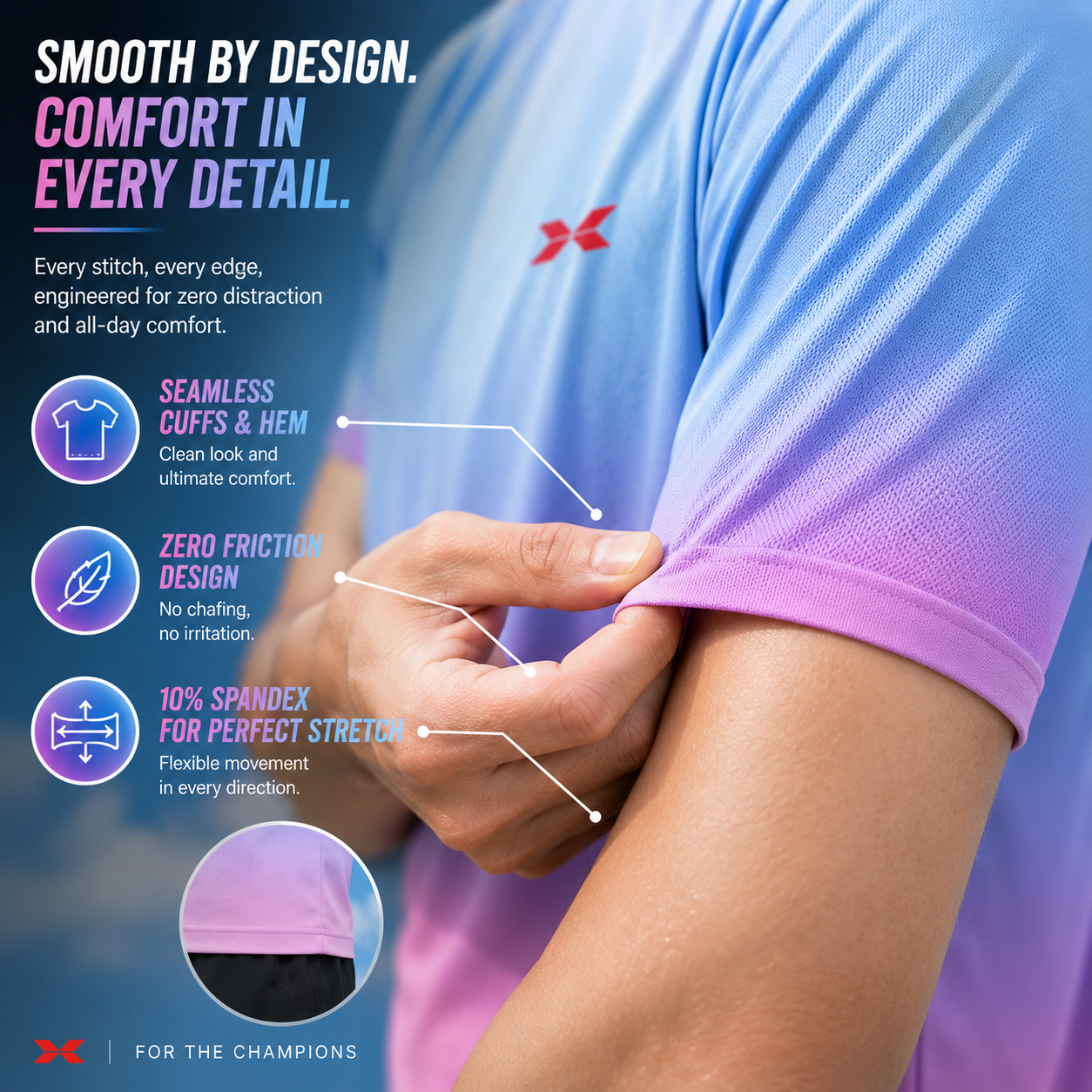 ARRONAX ICE FEEL SHIRT – Pink Blue Gradient
