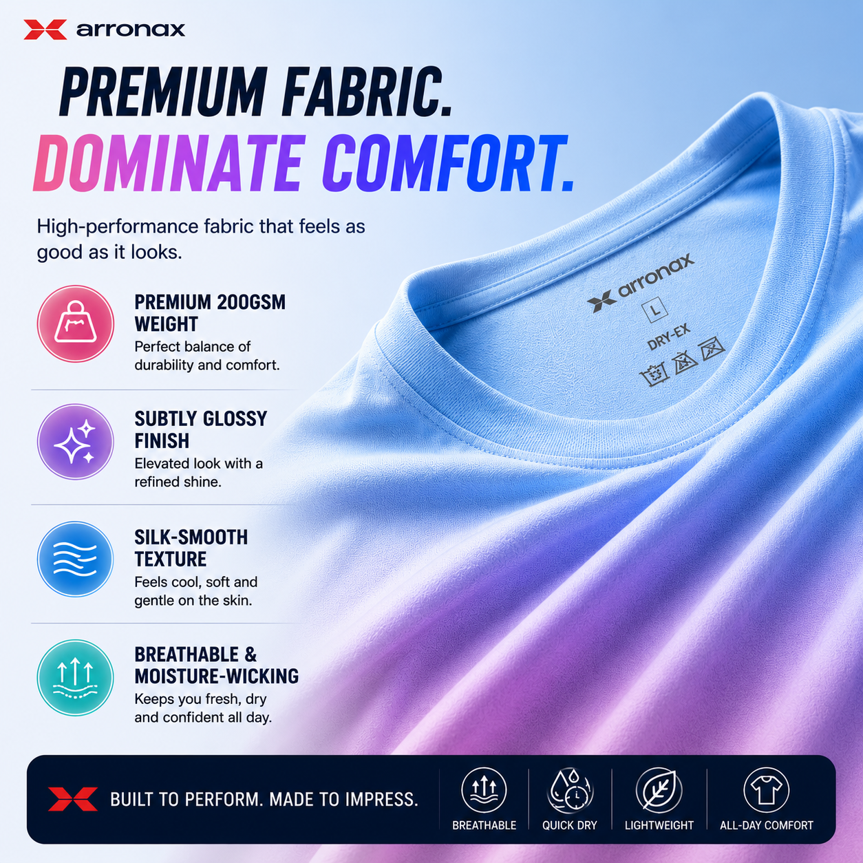 ARRONAX ICE FEEL SHIRT – Pink Blue Gradient