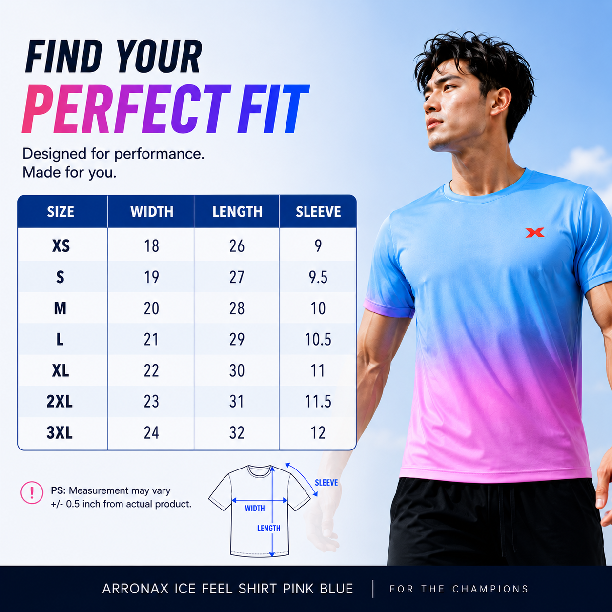 ARRONAX ICE FEEL SHIRT – Pink Blue Gradient