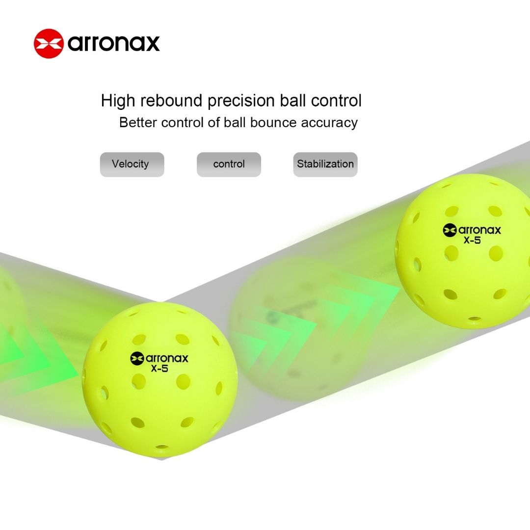 X-5 Elite Pro 40-Hole PE Tournament-Grade Pickleball 6-Pcs (Upgraded)
