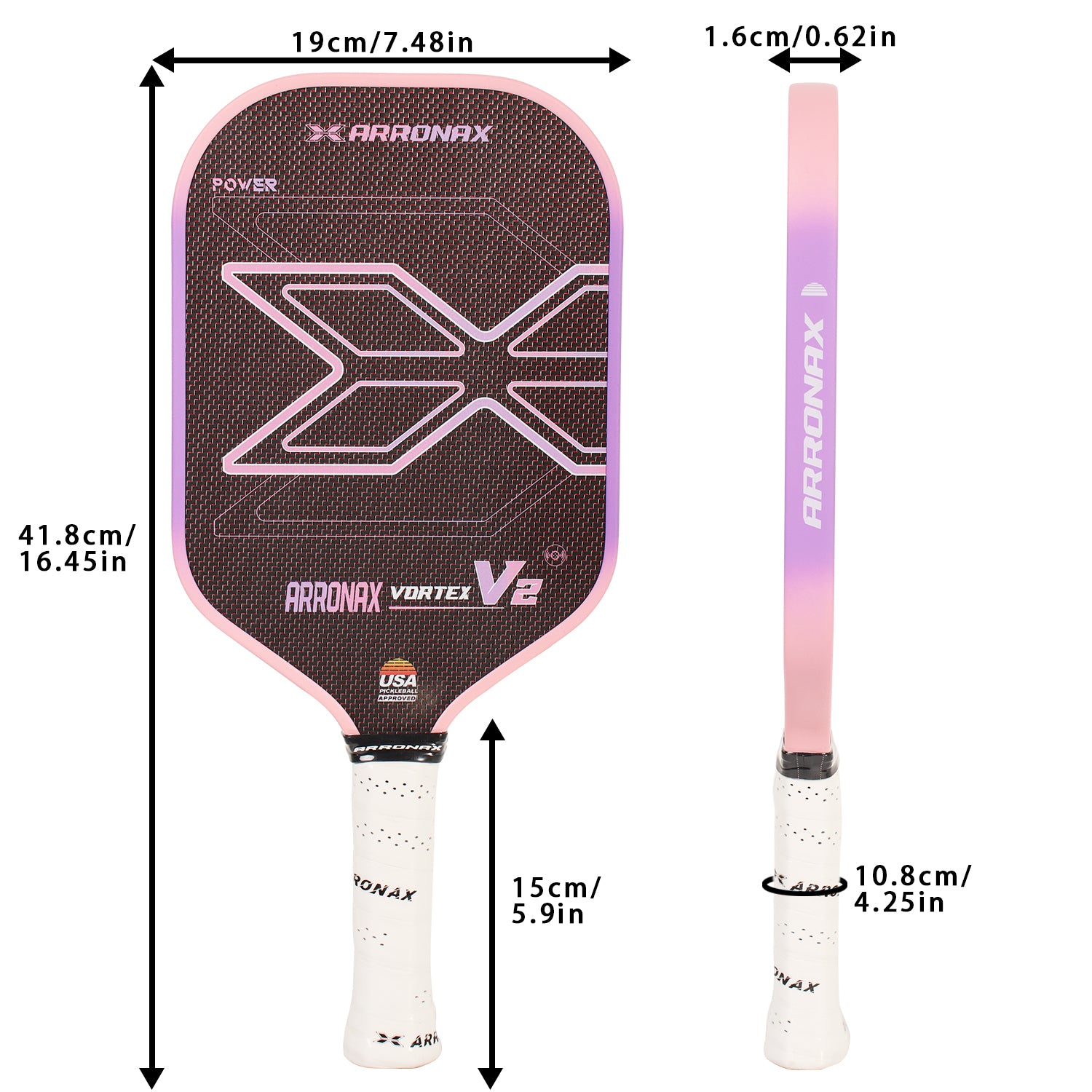 Vortex V2 Carbon Fiber Pickleball Paddle (16mm)