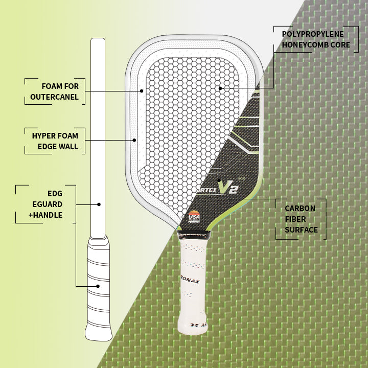 Vortex V2 Carbon Fiber Pickleball Paddle (16mm)