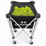 ARRONAX Foldable Pickleball Training Ball Basket with Wheels | Portable Coaching Ball Cart & Mesh Zip Cover
