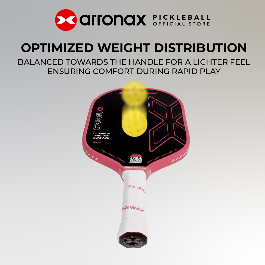 Cyclone C1 Carbon Traction Pickleball Paddle (16mm) - Arronax.