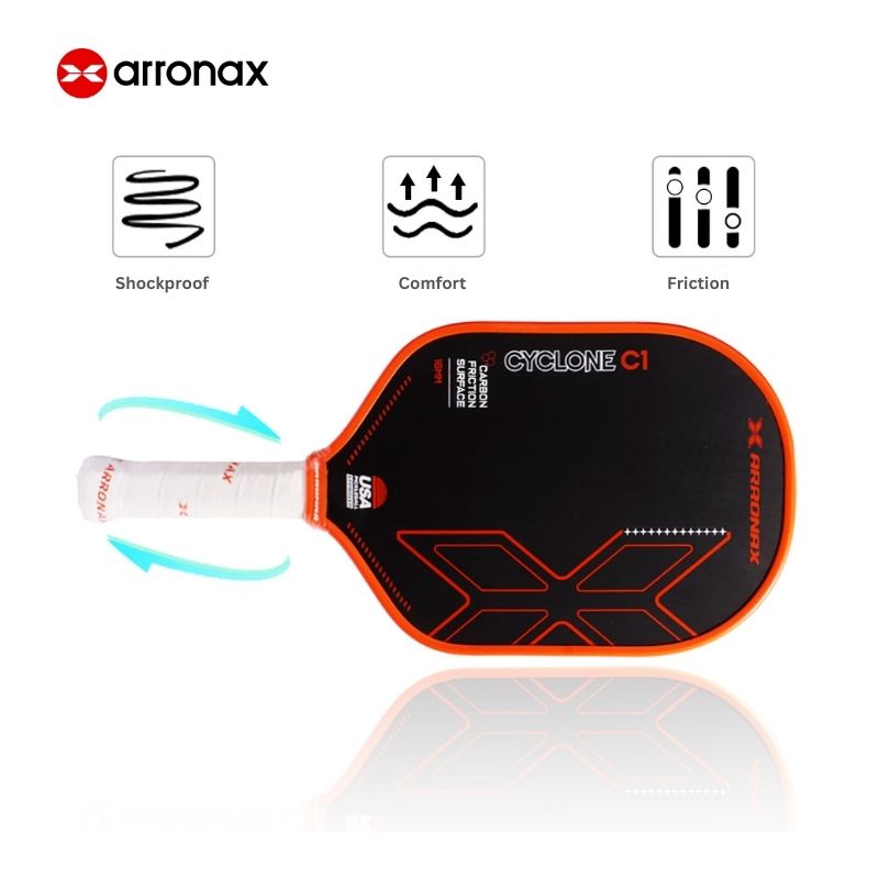 Cyclone C1 Carbon Traction Pickleball Paddle (16mm) - Arronax.