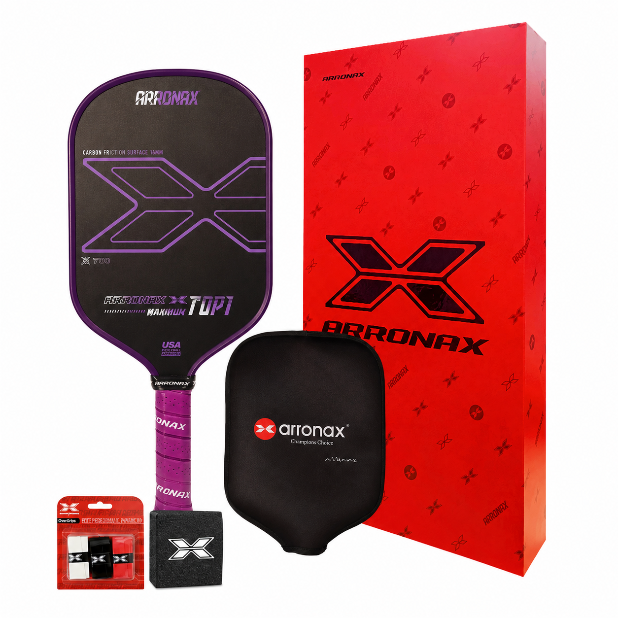 Warrior X Top 1 Purple Pickleball Balanced Paddle (16mm) - Arronax.