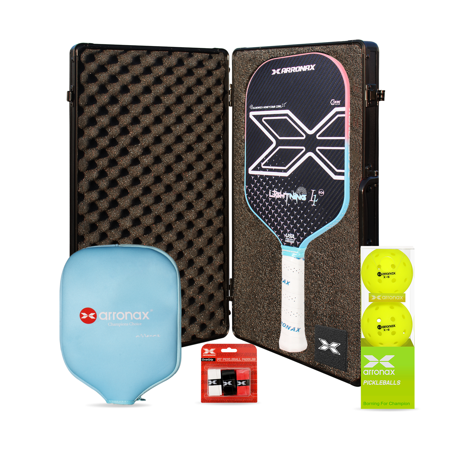 ARRONAX Lightning L1 Thermoformed 3K Carbon Pickleball Paddle – Power & Attack 16mm