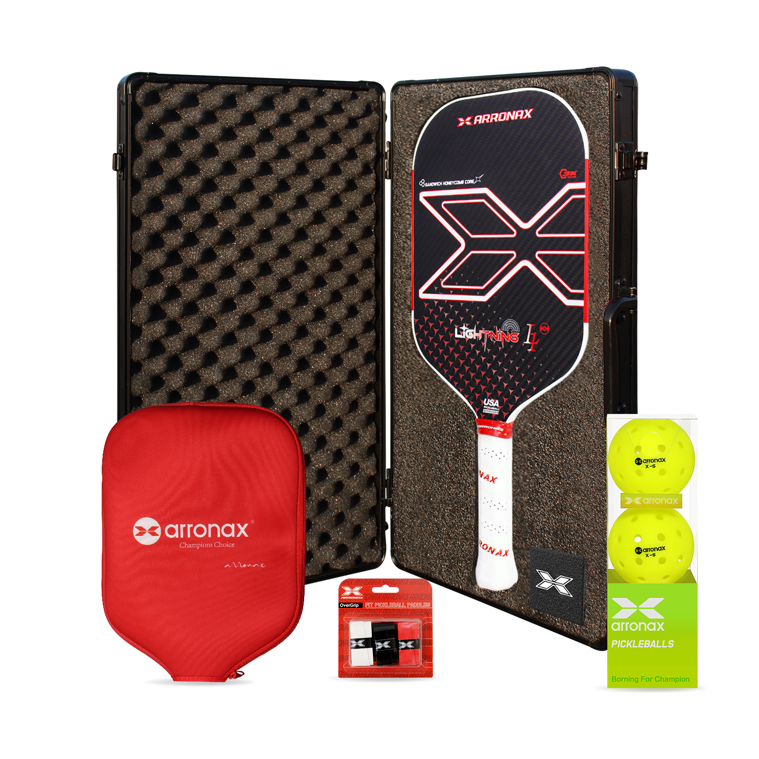 ARRONAX Lightning L1 Thermoformed 3K Carbon Pickleball Paddle – Power & Attack 16mm