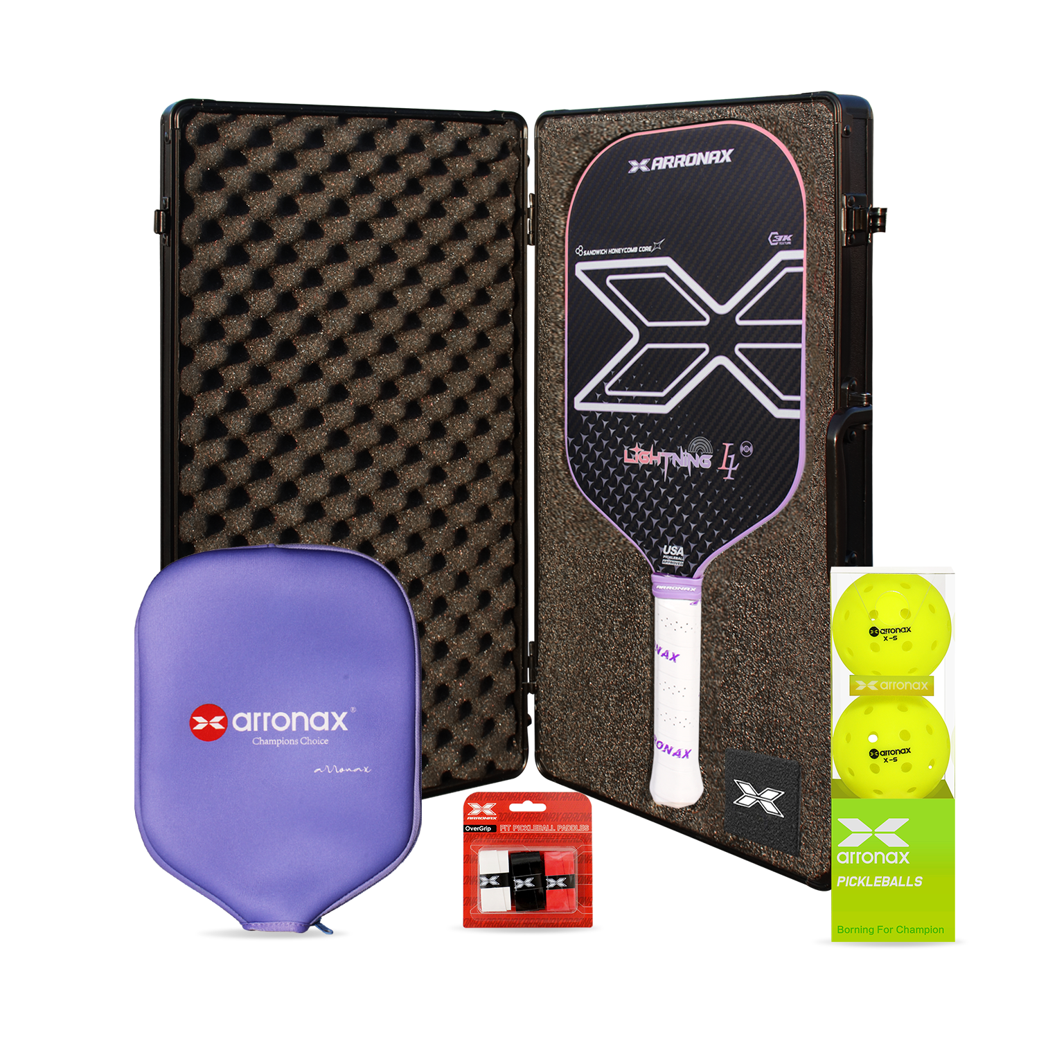 ARRONAX Lightning L1 Thermoformed 3K Carbon Pickleball Paddle – Power & Attack 16mm