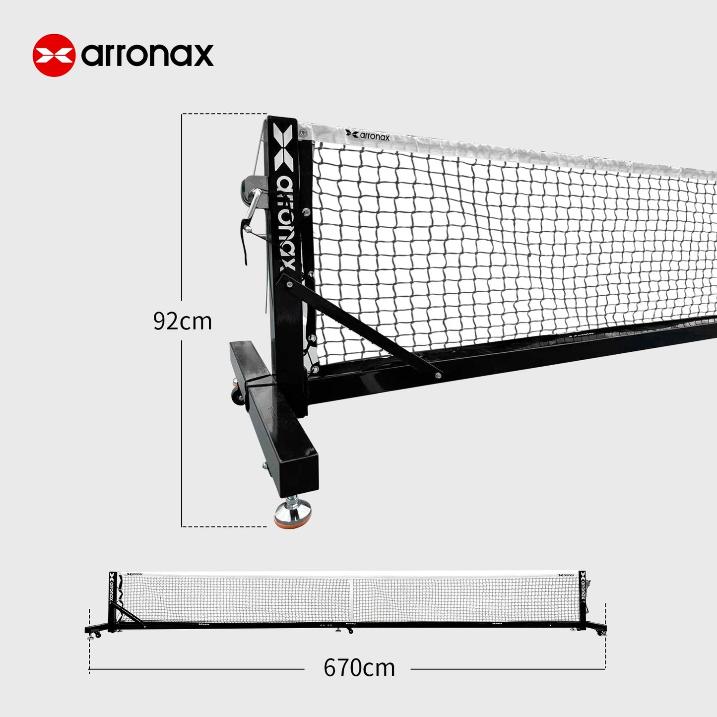 ARRONAX Tournament-Grade Pickleball Net Heavy-Duty Galvanized Steel Frame with 360° Wheels and All-Weather Durability
