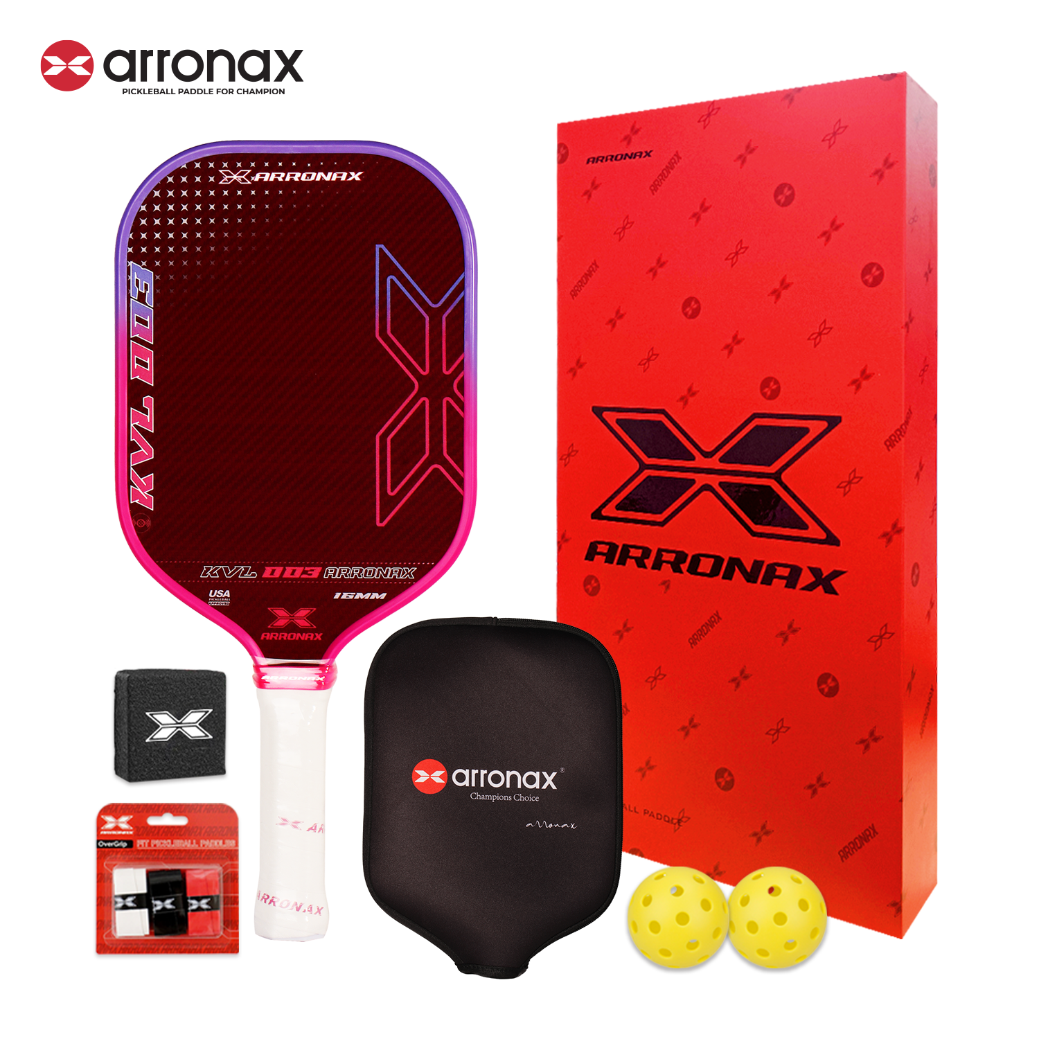 ARRONAX KVL003 Upgraded Premium Kevlar Pickleball Paddle (16mm)