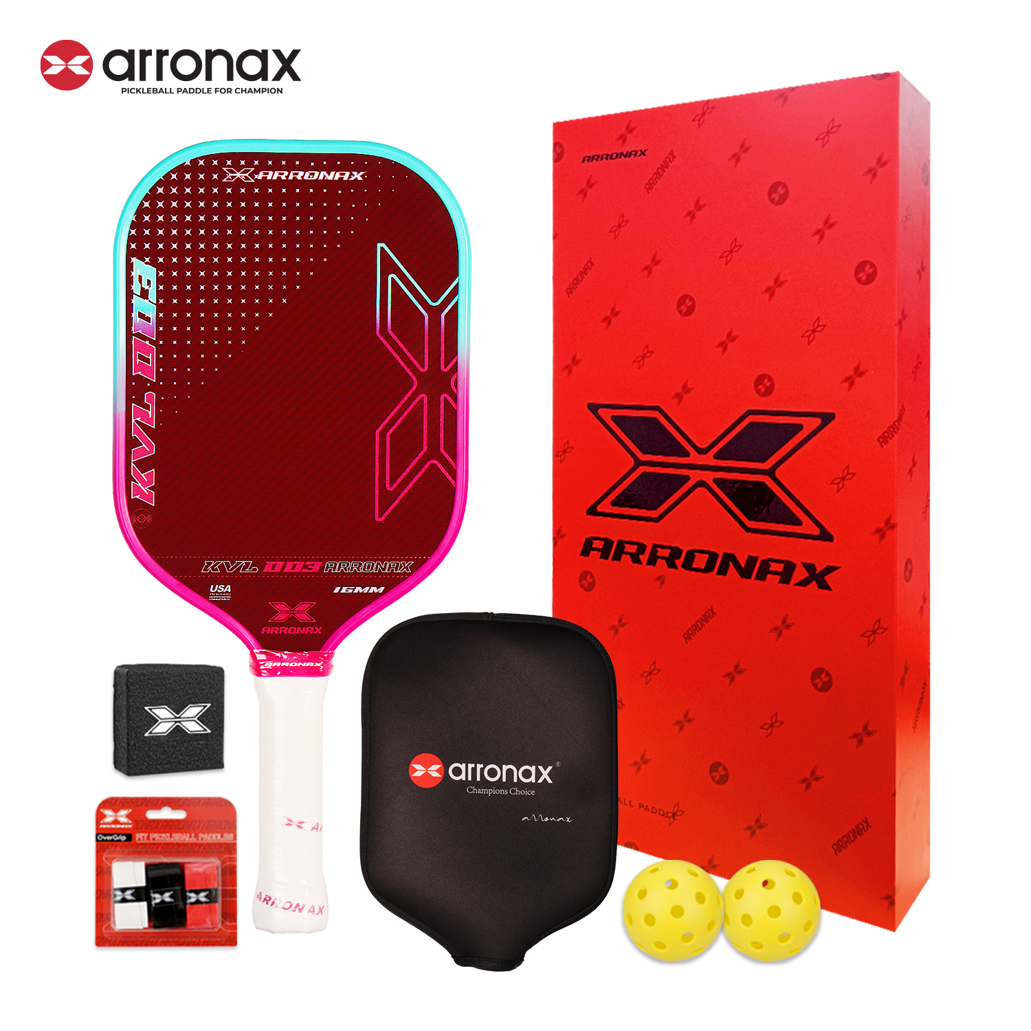 ARRONAX KVL003 Upgraded Premium Kevlar Pickleball Paddle (16mm)