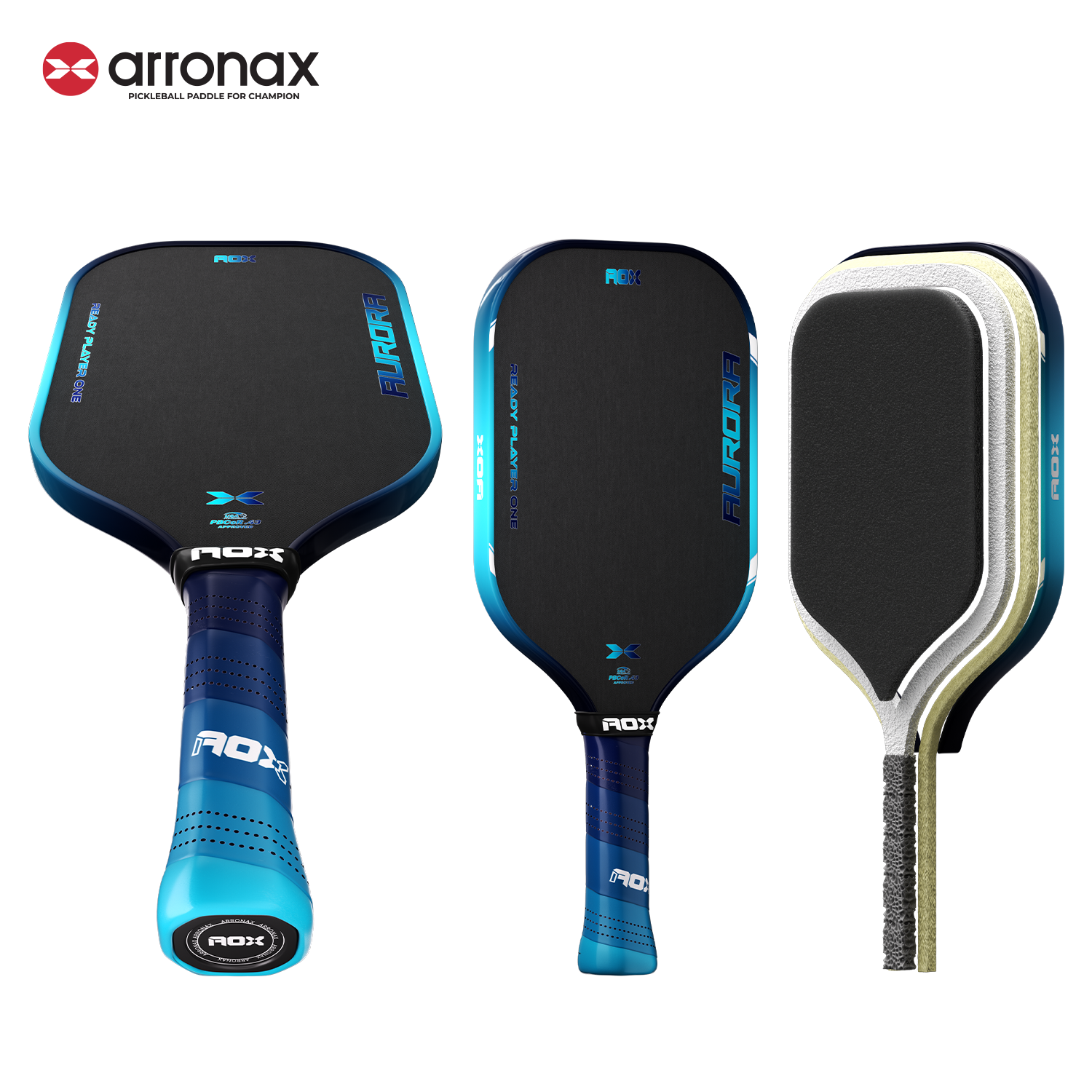 Arronax AURORA T700 Carbon Fiber Pickleball Paddle | FDF Yellow Foam Drive System | USA Pickleball Approved