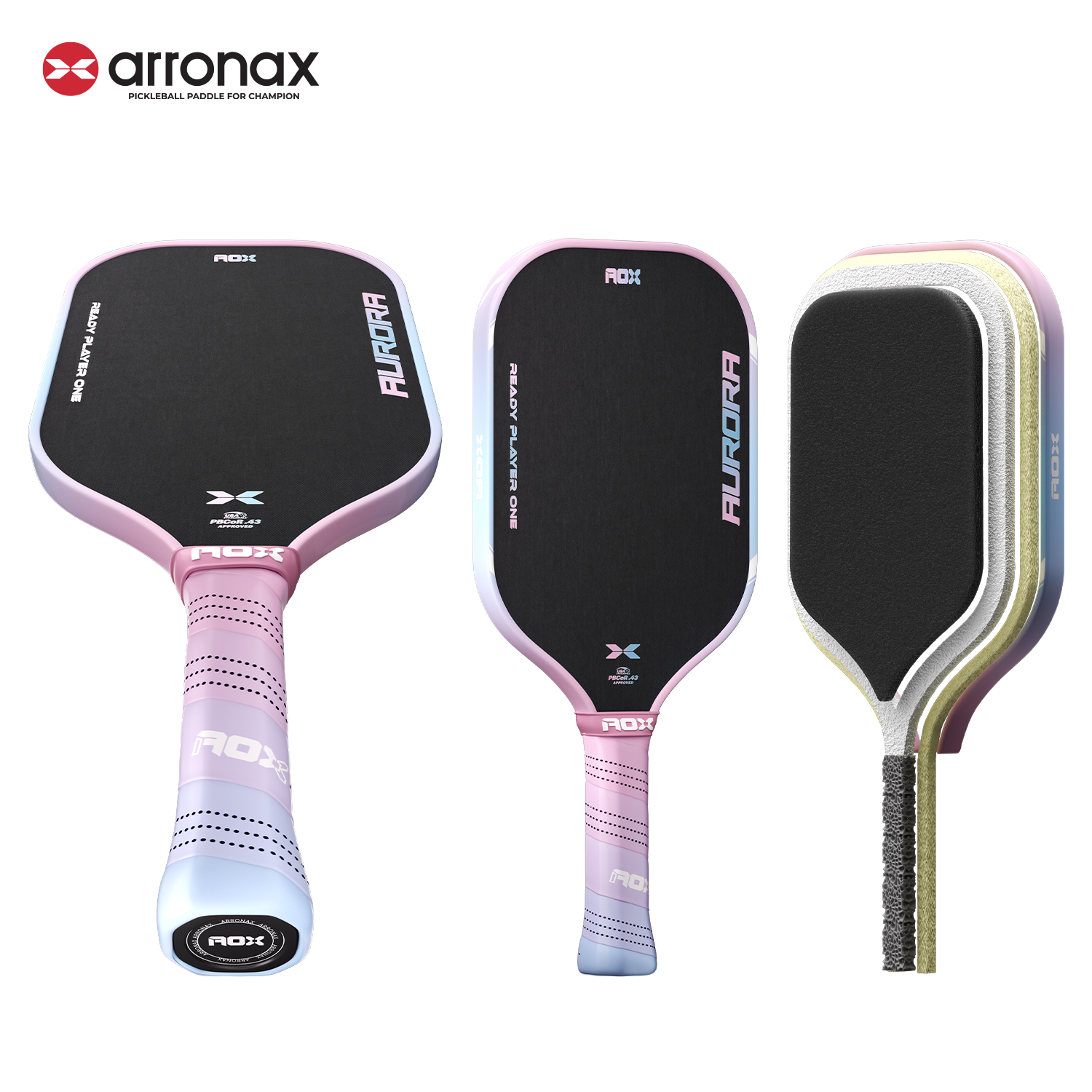 Arronax AURORA T700 Carbon Fiber Pickleball Paddle | FDF Yellow Foam Drive System | USA Pickleball Approved