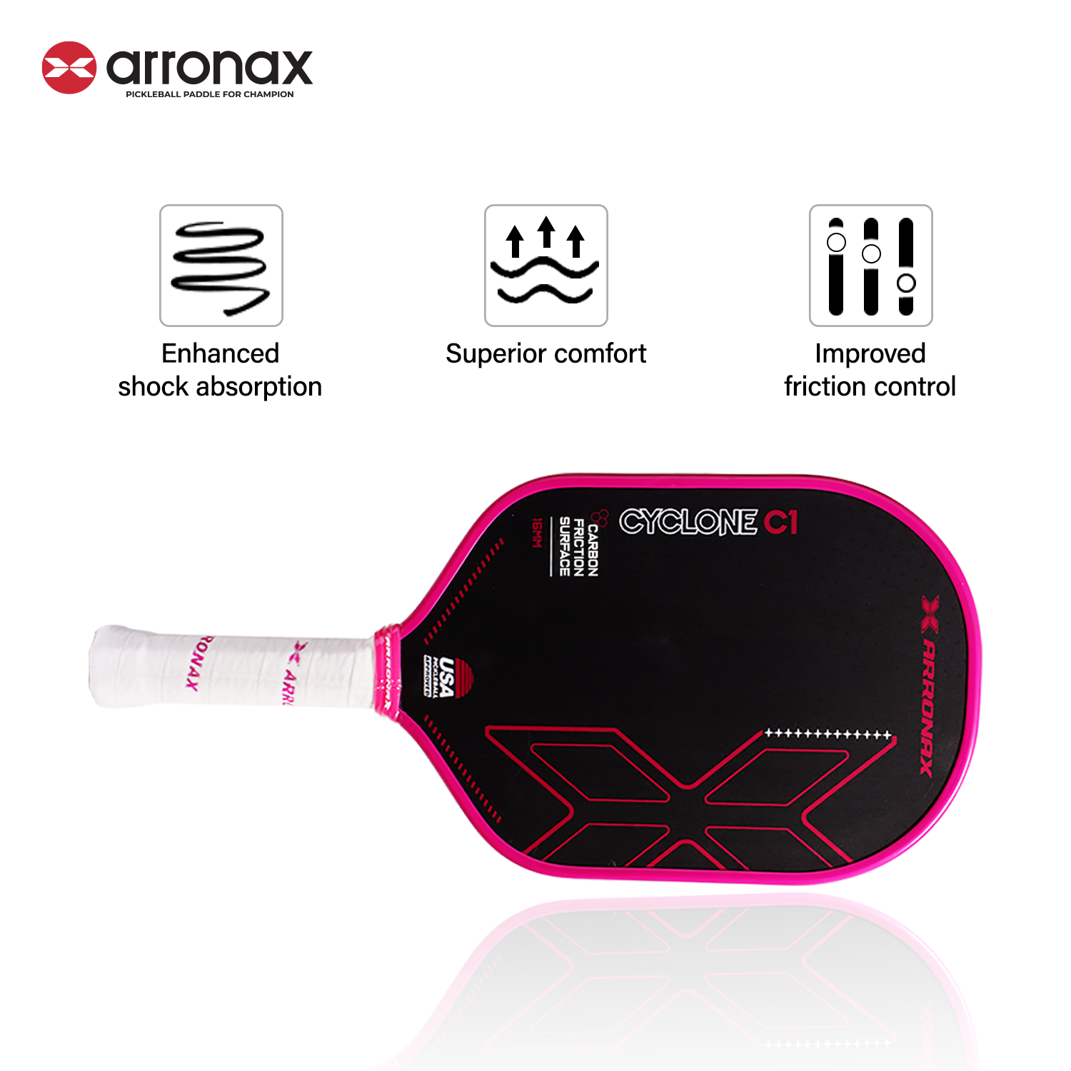 Cyclone C1 Carbon Traction Pickleball Paddle (16mm)