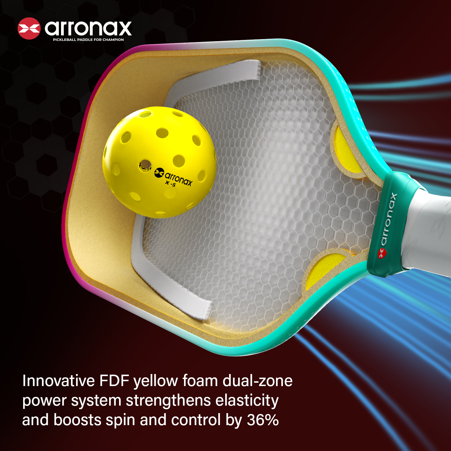 Arronax KVL004 Kevlar Carbon Fiber Pickleball Paddle 16mm