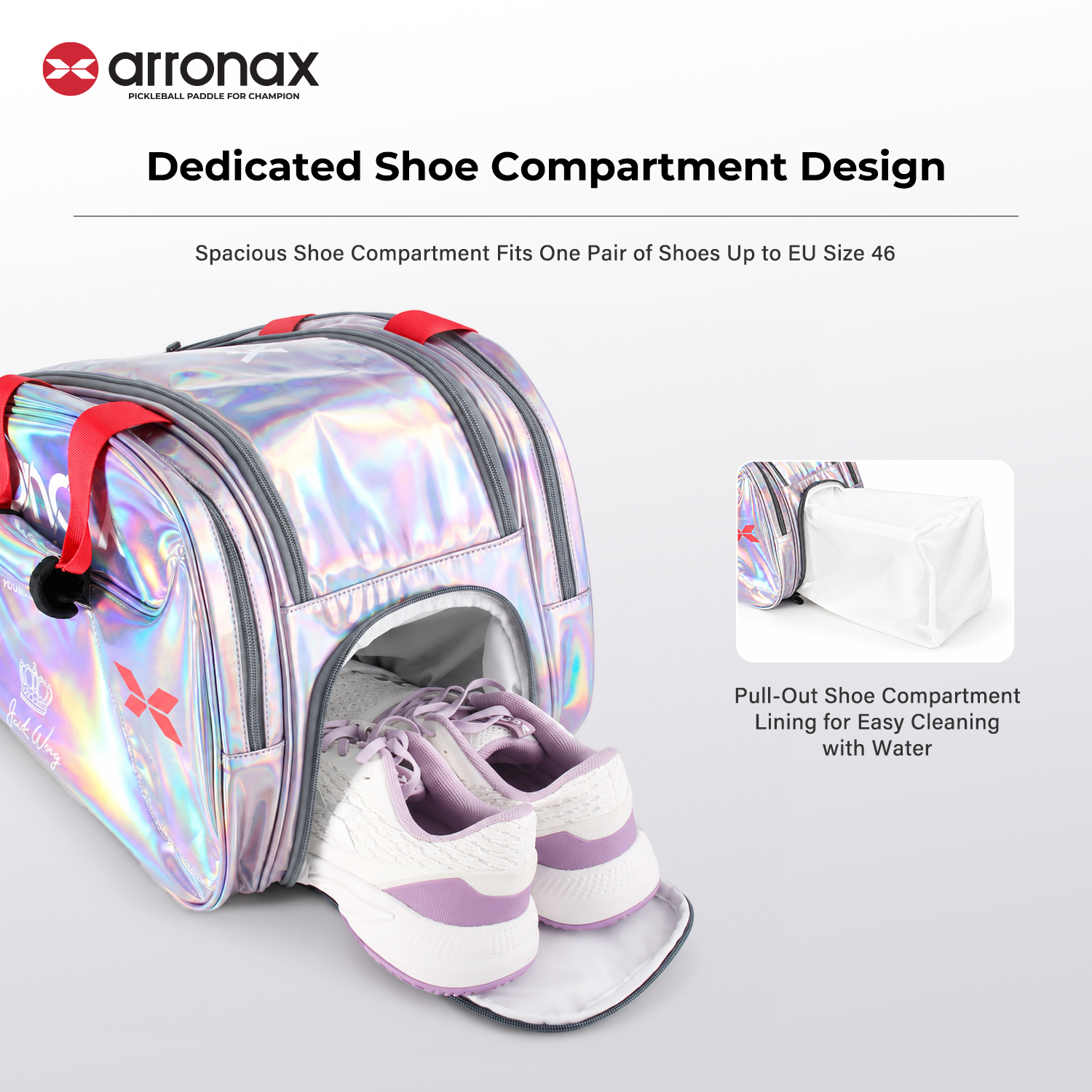 ARRONAX Metallic Pickleball Backpack 51.3L with Shoe Compartment