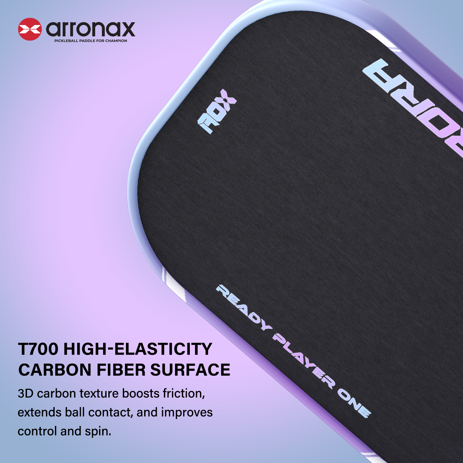 Arronax AURORA T700 Carbon Fiber Pickleball Paddle | FDF Yellow Foam Drive System | USA Pickleball Approved