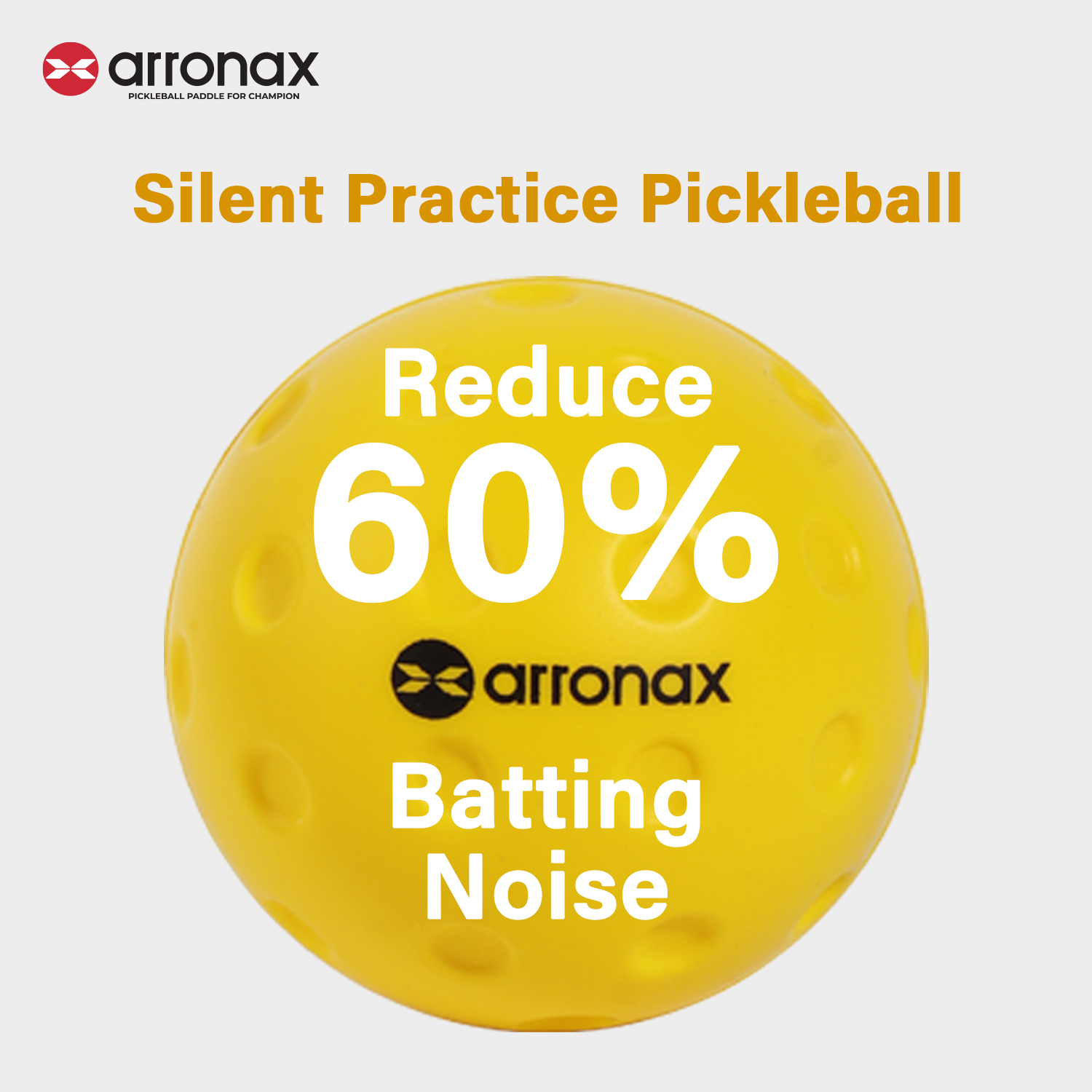 ARRONAX Silent Pickleball Training Ball – Soft PU Foam Design, 60% Noise Reduction for Indoor & Home Practice