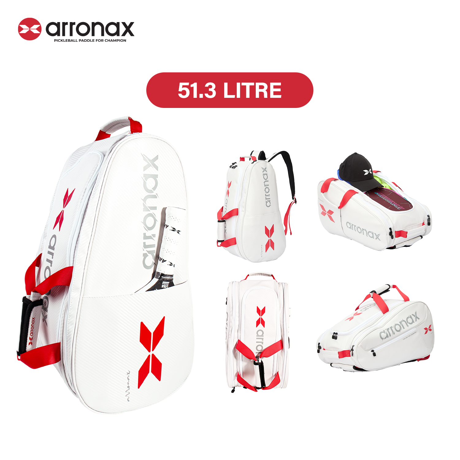 ARRONAX AOX99 Pickleball Backpack - Carbon PU Insulated, Multifunctional Dual-Shoulder Design for Men and Women