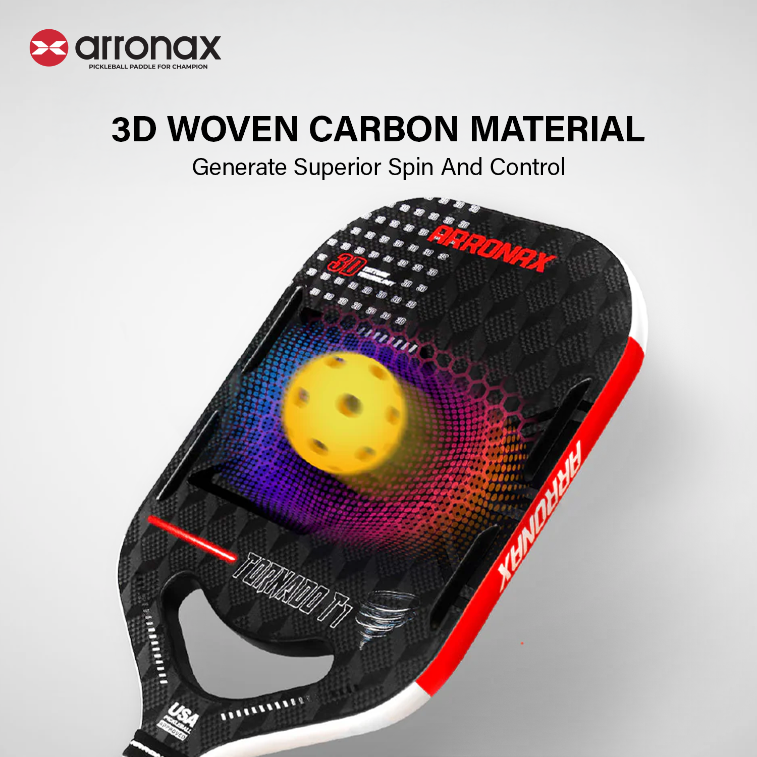 Tornado T1 Carbon Fiber Pickleball Paddle (16mm)