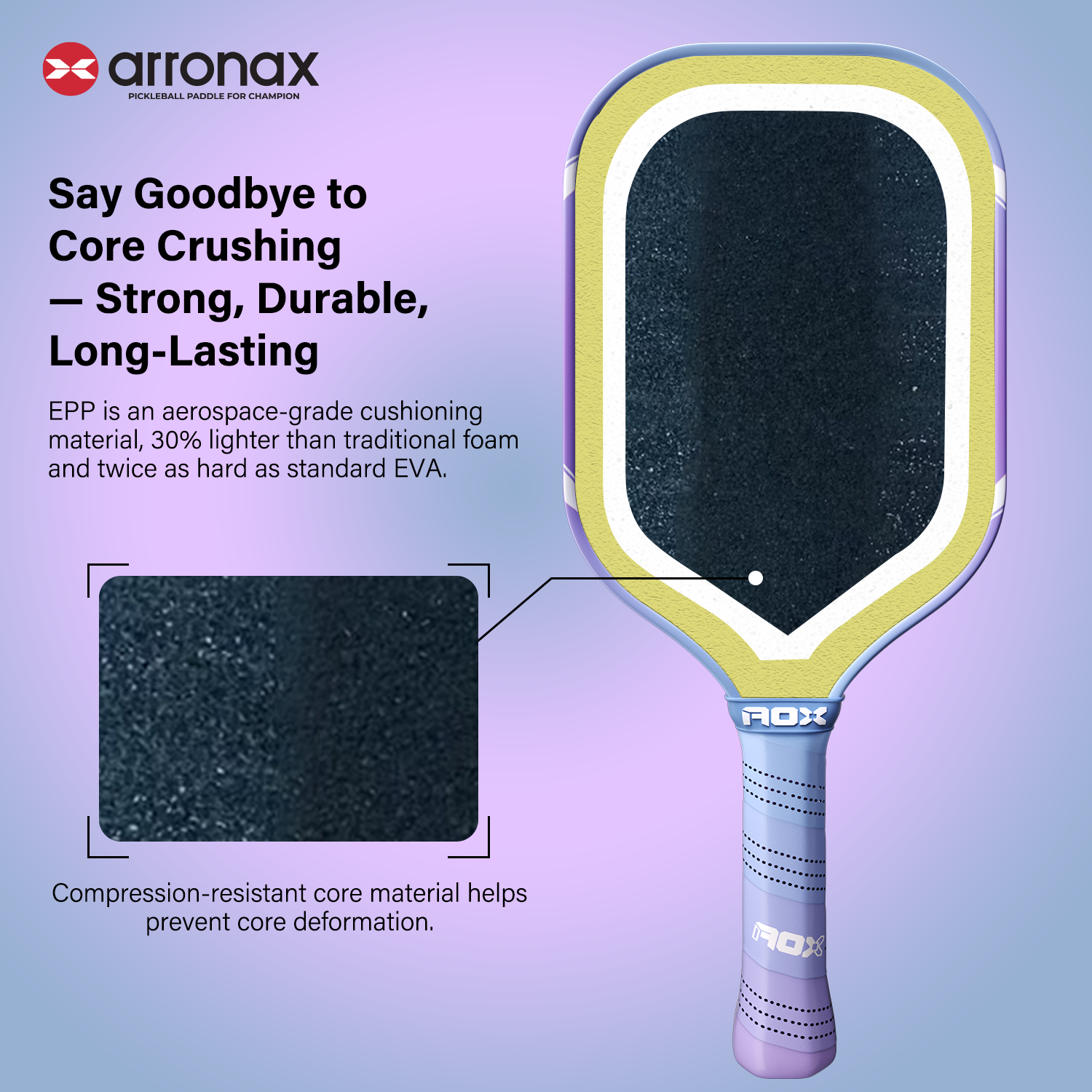Arronax AURORA T700 Carbon Fiber Pickleball Paddle | FDF Yellow Foam Drive System | USA Pickleball Approved