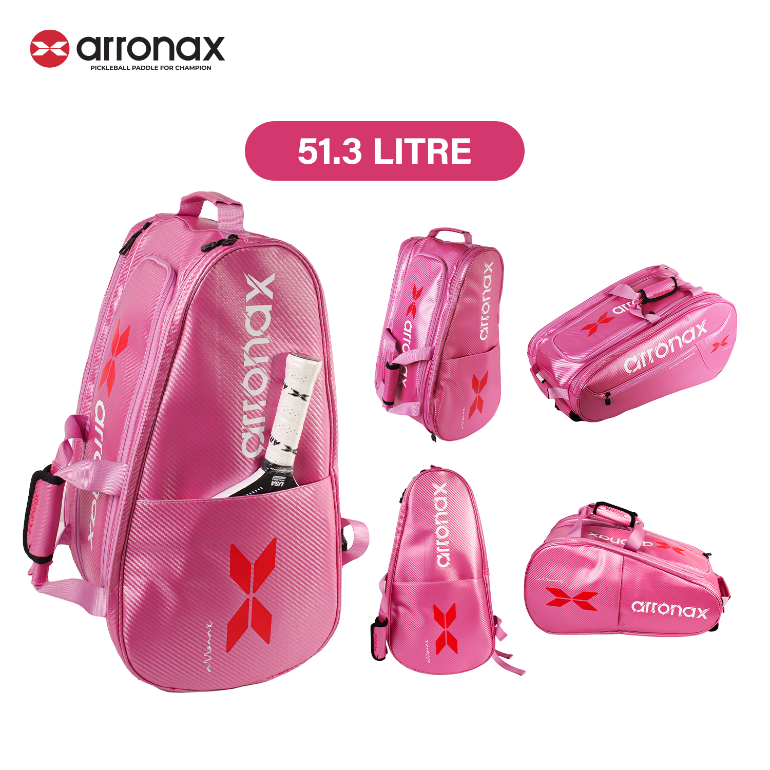 ARRONAX AOX99 Pickleball Backpack - Carbon PU Insulated, Multifunctional Dual-Shoulder Design for Men and Women