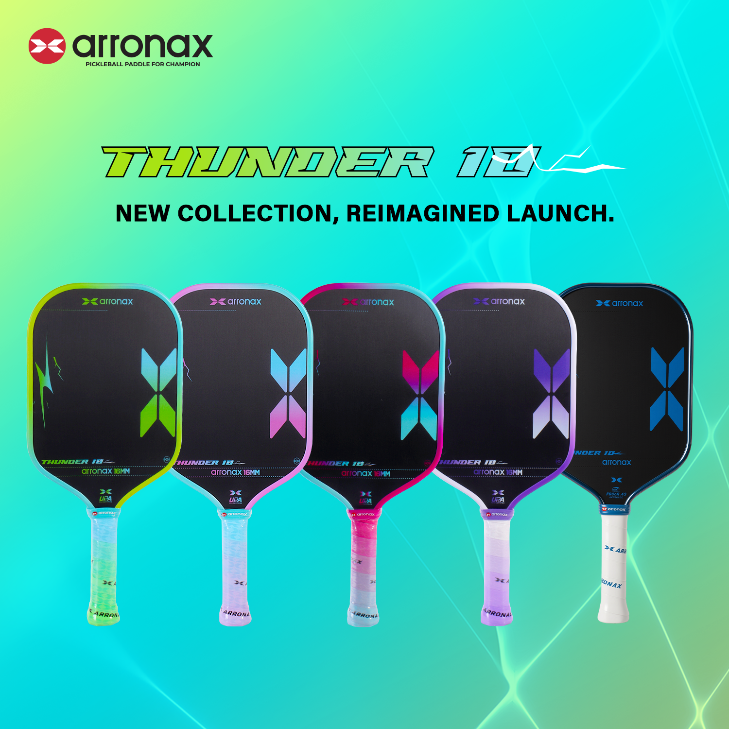 ARRONAX THUNDER 10 Gen 4 Foam Core Carbon Fiber Pickleball Paddle (EPP + EVA Dual Core, 16mm Power Series)