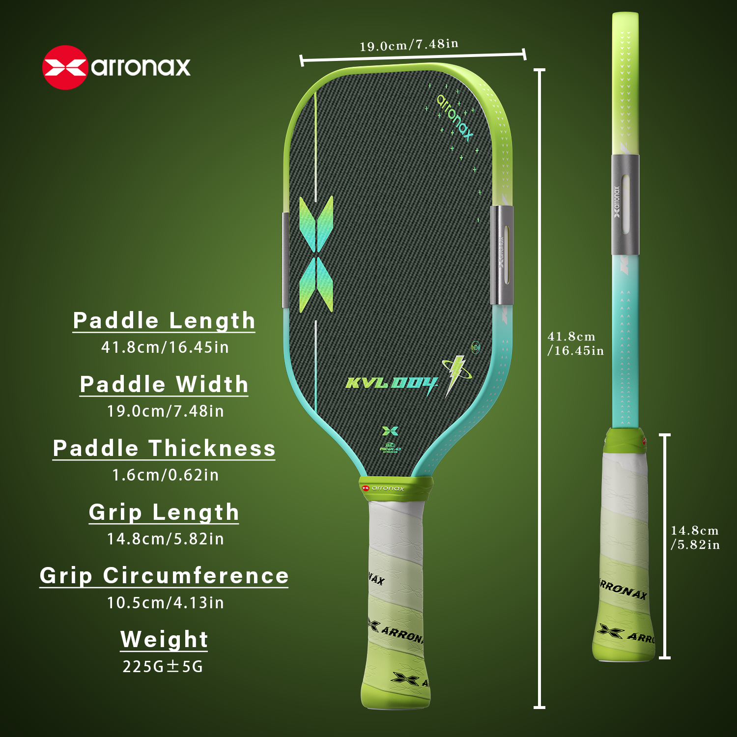 Arronax KVL004 Foam Core Kevlar Carbon Fiber Pickleball Paddle 16mm