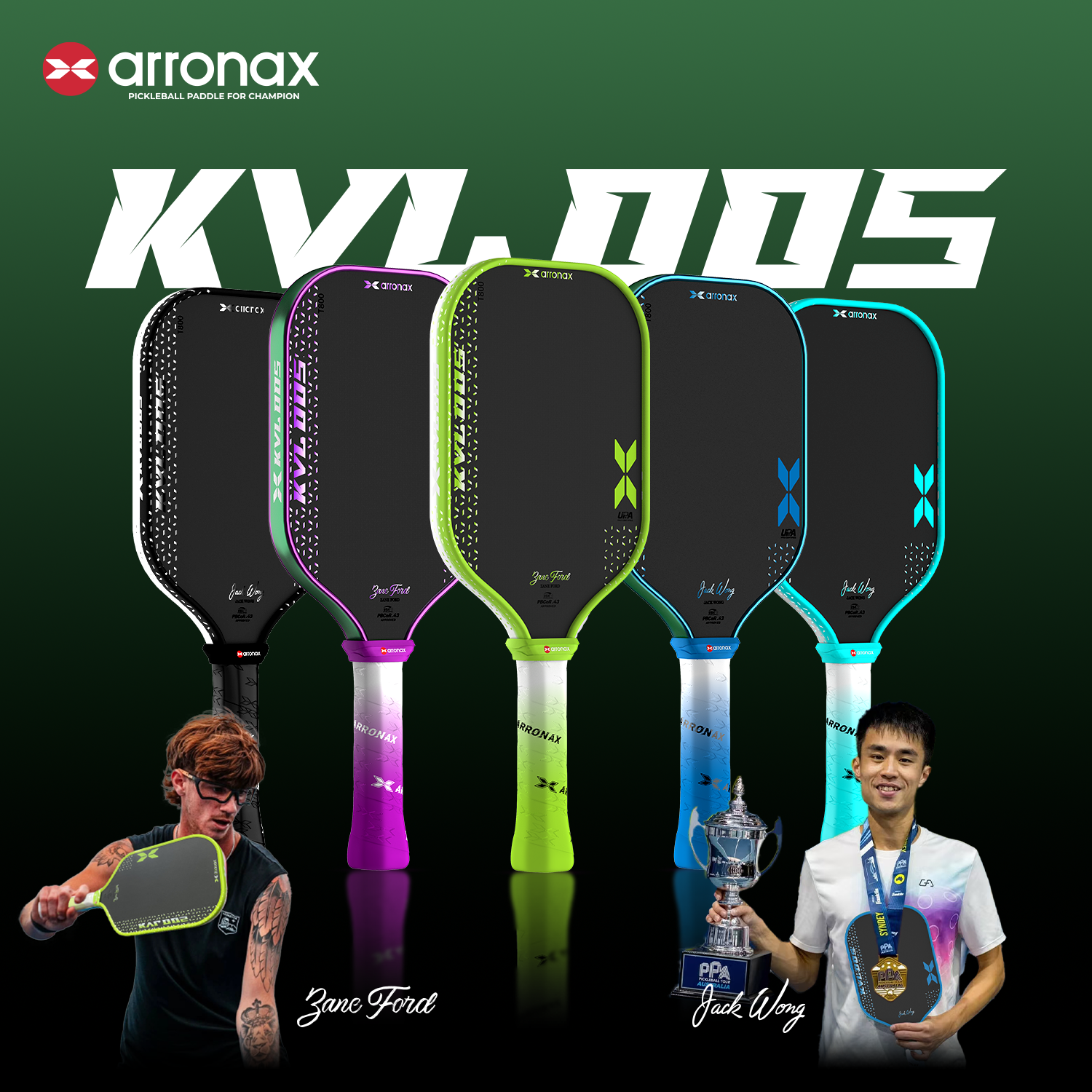Arronax KVL005 Foam Core T800 Carbon Fiber Pickleball Paddle 16mm
