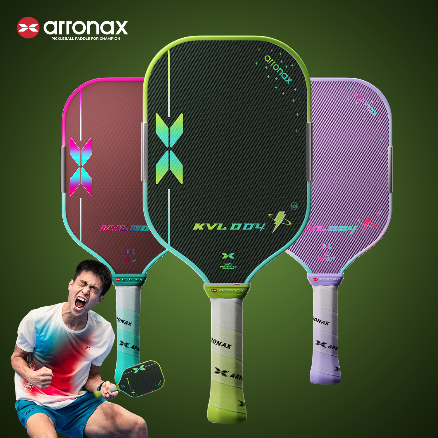 Arronax KVL004 Foam Core Kevlar Carbon Fiber Pickleball Paddle 16mm